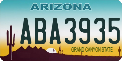 AZ license plate ABA3935