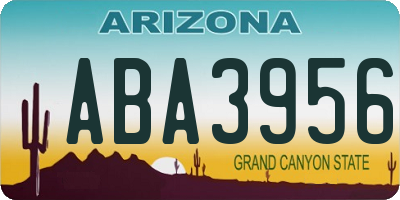 AZ license plate ABA3956