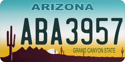 AZ license plate ABA3957