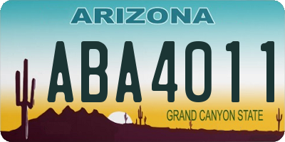AZ license plate ABA4011
