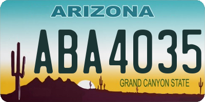 AZ license plate ABA4035