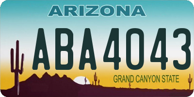 AZ license plate ABA4043