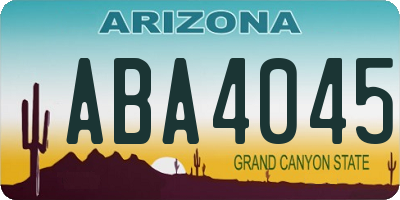 AZ license plate ABA4045