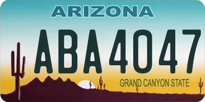 AZ license plate ABA4047