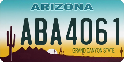 AZ license plate ABA4061