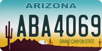 AZ license plate ABA4069