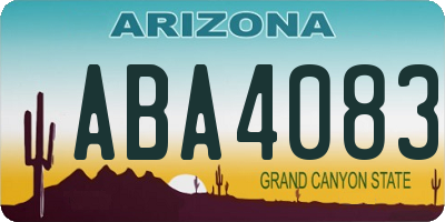 AZ license plate ABA4083