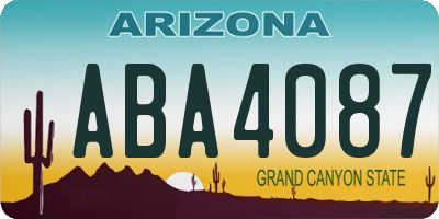 AZ license plate ABA4087