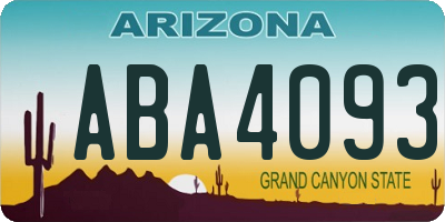 AZ license plate ABA4093