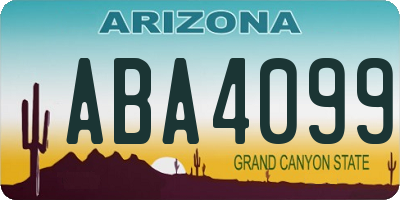 AZ license plate ABA4099