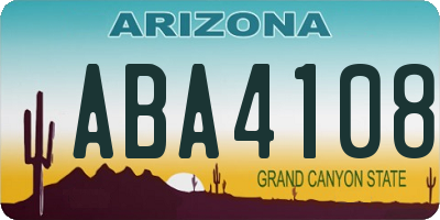 AZ license plate ABA4108