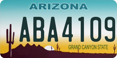 AZ license plate ABA4109