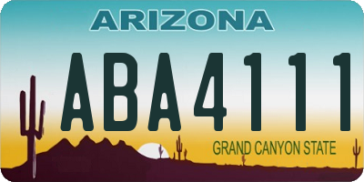 AZ license plate ABA4111