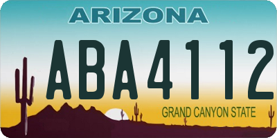 AZ license plate ABA4112