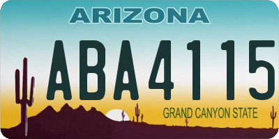 AZ license plate ABA4115