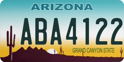 AZ license plate ABA4122