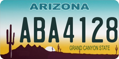 AZ license plate ABA4128