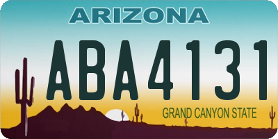 AZ license plate ABA4131