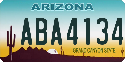 AZ license plate ABA4134