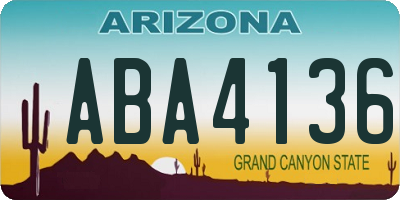 AZ license plate ABA4136