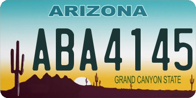 AZ license plate ABA4145