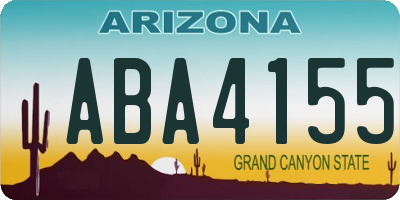 AZ license plate ABA4155