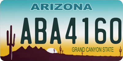 AZ license plate ABA4160