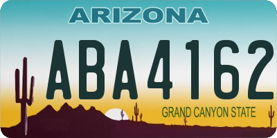 AZ license plate ABA4162