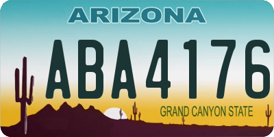 AZ license plate ABA4176