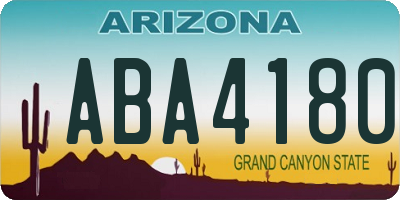 AZ license plate ABA4180