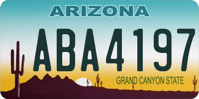 AZ license plate ABA4197