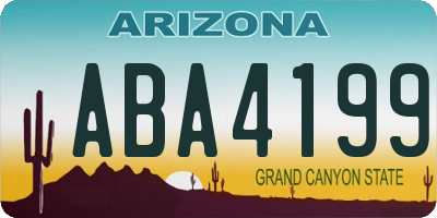 AZ license plate ABA4199