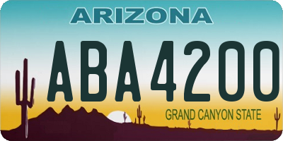 AZ license plate ABA4200