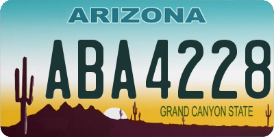AZ license plate ABA4228