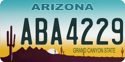 AZ license plate ABA4229