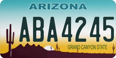 AZ license plate ABA4245