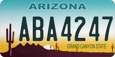 AZ license plate ABA4247