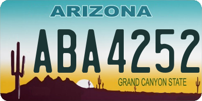 AZ license plate ABA4252