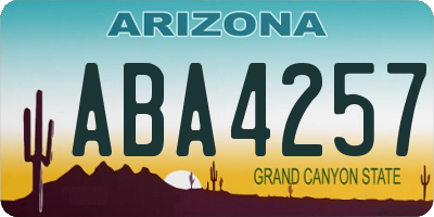 AZ license plate ABA4257