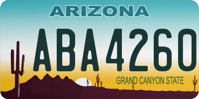 AZ license plate ABA4260
