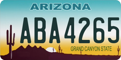 AZ license plate ABA4265
