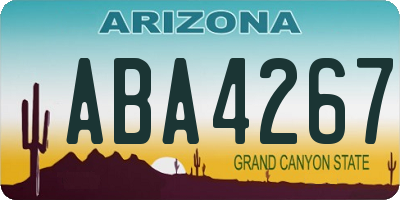 AZ license plate ABA4267