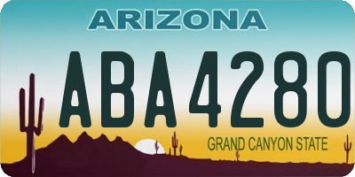 AZ license plate ABA4280