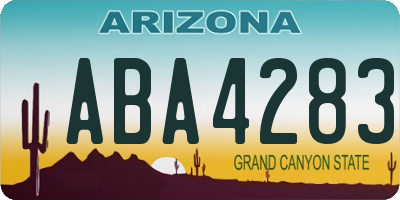 AZ license plate ABA4283