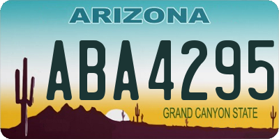 AZ license plate ABA4295