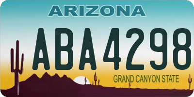 AZ license plate ABA4298