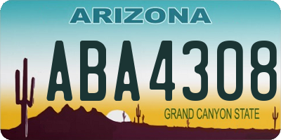 AZ license plate ABA4308