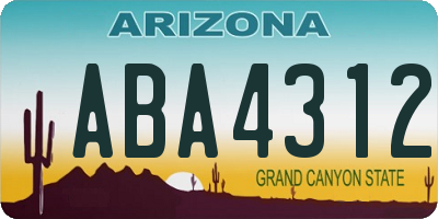AZ license plate ABA4312