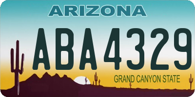 AZ license plate ABA4329