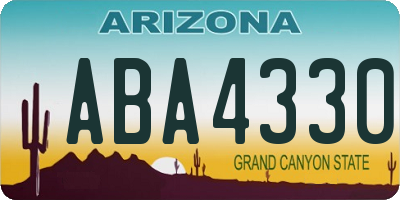 AZ license plate ABA4330